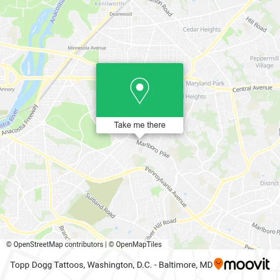 Topp Dogg Tattoos map