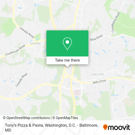 Tony's Pizza & Pasta map