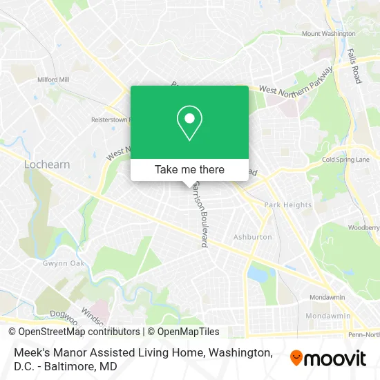 Meek's Manor Assisted Living Home map
