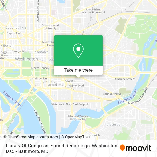 Library Of Congress, Sound Recordings map