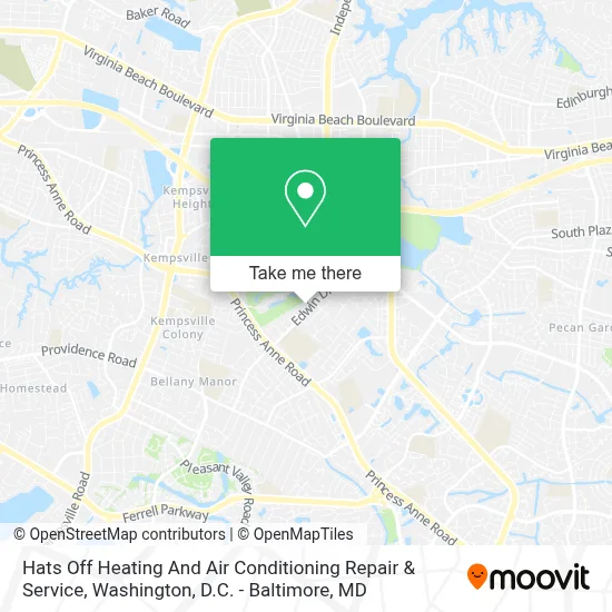 Hats Off Heating And Air Conditioning Repair & Service map