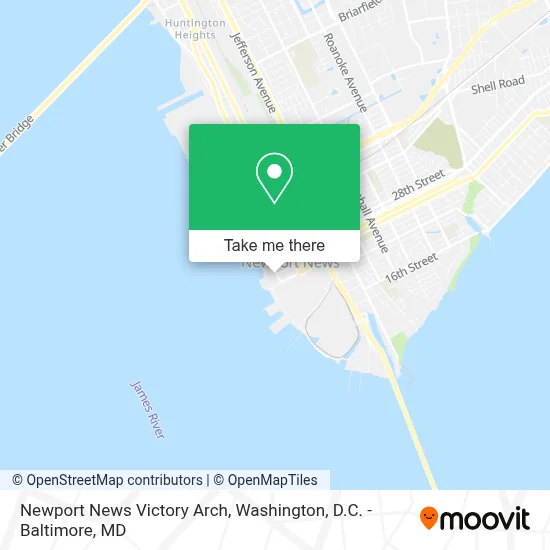 Newport News Victory Arch map