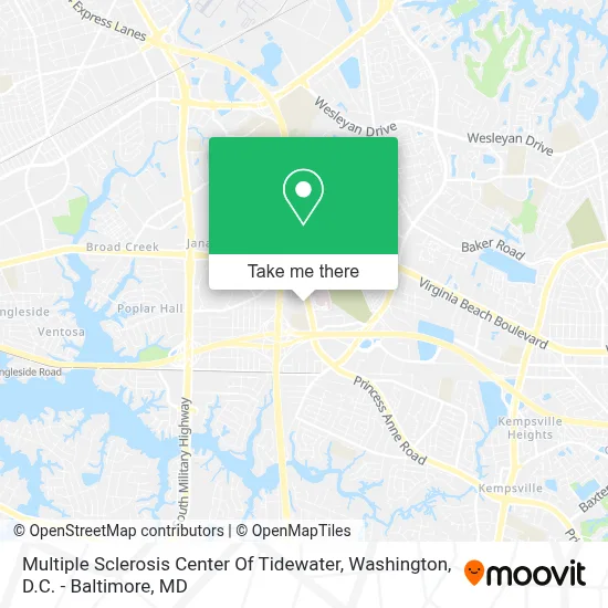 Multiple Sclerosis Center Of Tidewater map