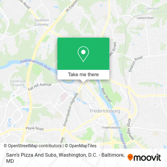 Sam's Pizza And Subs map