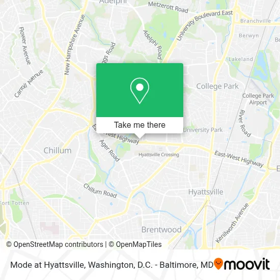 Mode at Hyattsville map