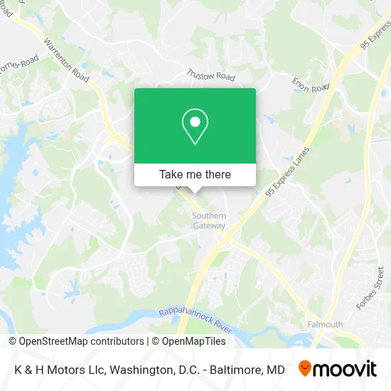 K & H Motors Llc map