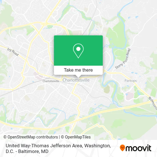 United Way-Thomas Jefferson Area map