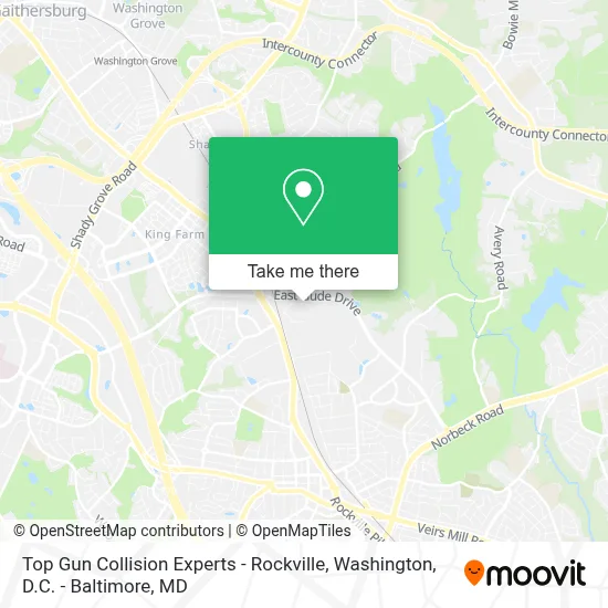 Top Gun Collision Experts - Rockville map