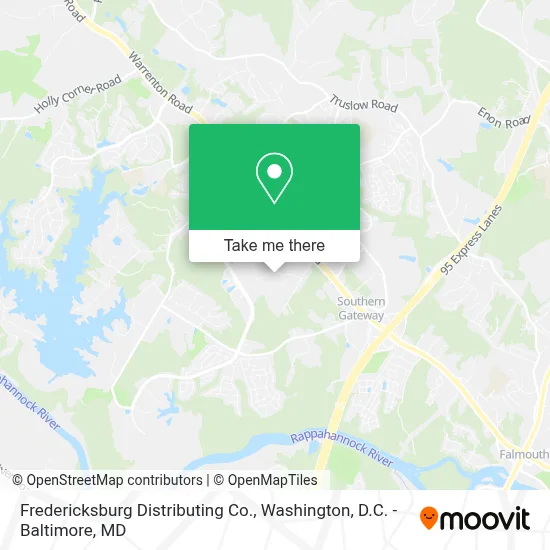 Fredericksburg Distributing Co. map