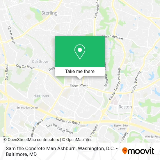 Sam the Concrete Man Ashburn map