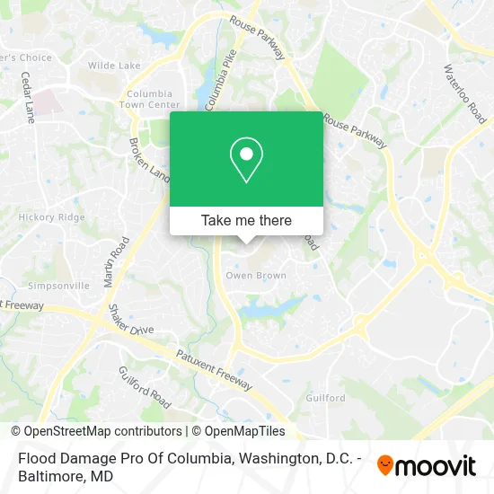 Flood Damage Pro Of Columbia map