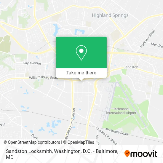 Sandston Locksmith map
