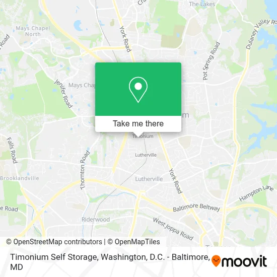 Timonium Self Storage map