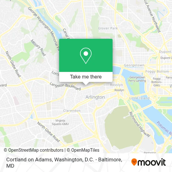 Cortland on Adams map