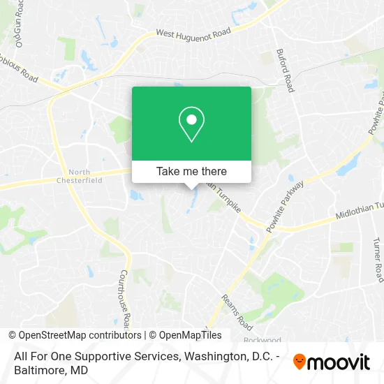 All For One Supportive Services map