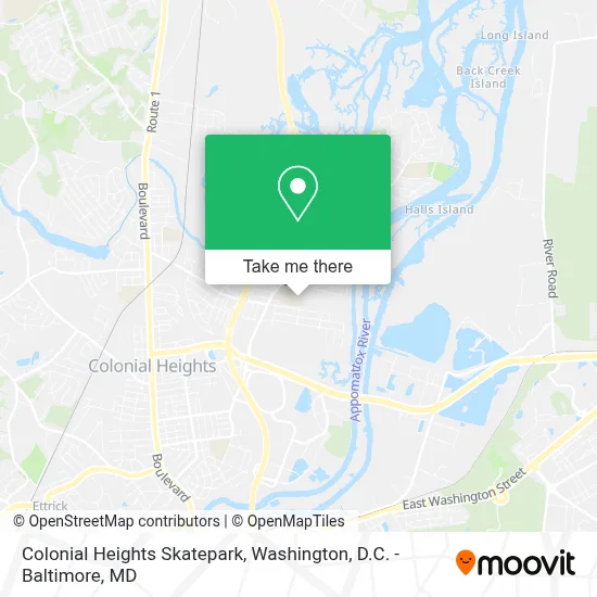 Colonial Heights Skatepark map