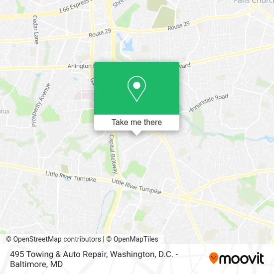 495 Towing & Auto Repair map