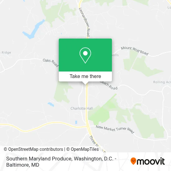 Southern Maryland Produce map