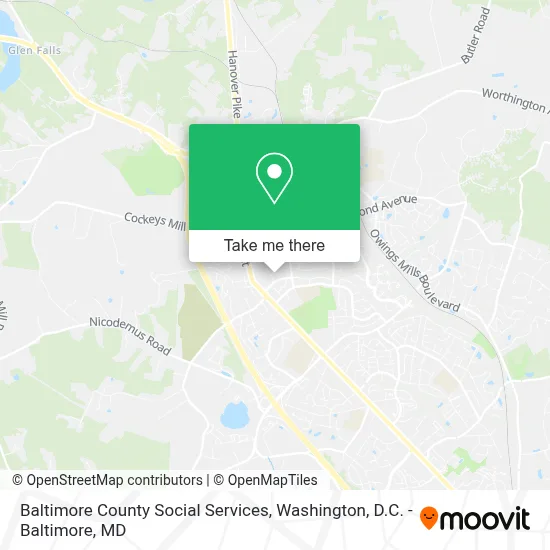 Baltimore County Social Services map