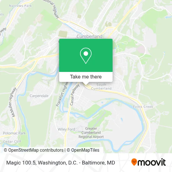 Magic 100.5 map