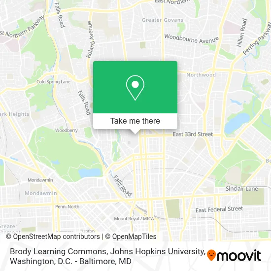 Brody Learning Commons, Johns Hopkins University map