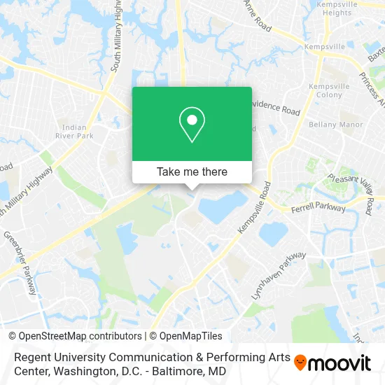 Regent University Communication & Performing Arts Center map