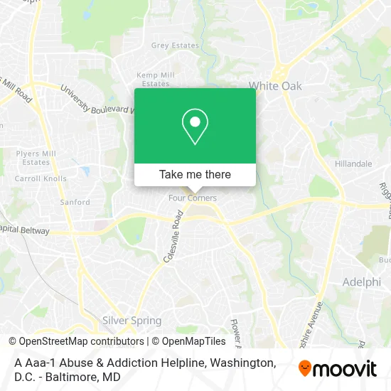 A Aaa-1 Abuse & Addiction Helpline map