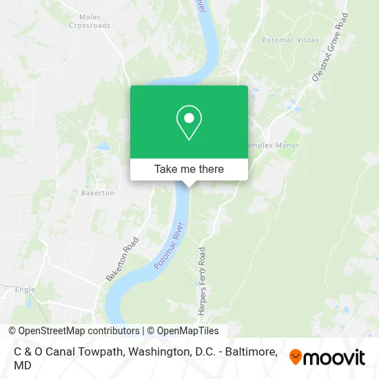 C & O Canal Towpath map