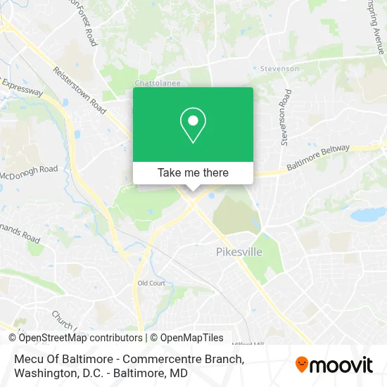 Mecu Of Baltimore - Commercentre Branch map