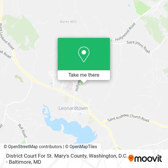 District Court For St. Mary's County map