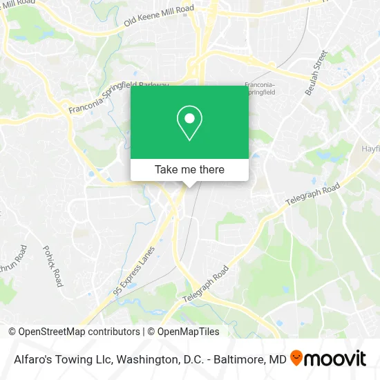 Alfaro's Towing Llc map