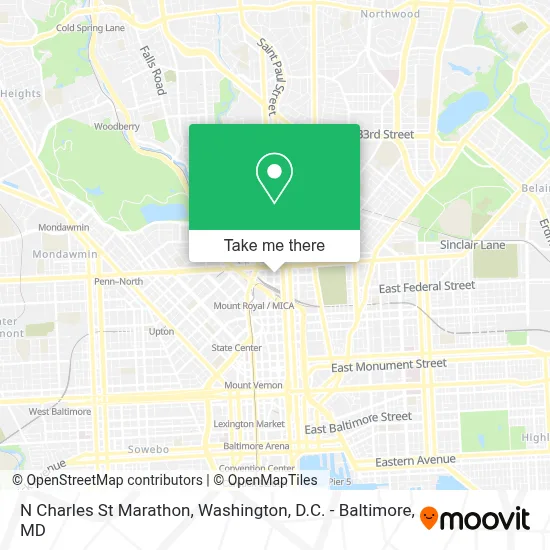 N Charles St Marathon map