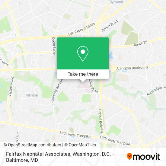 Fairfax Neonatal Associates map