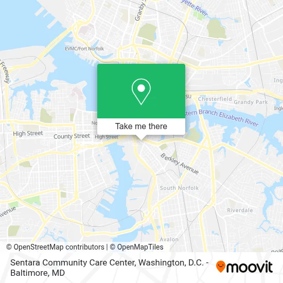 Sentara Community Care Center map