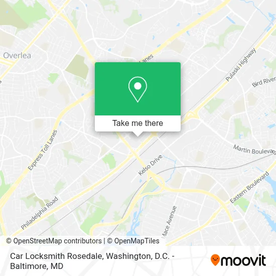 Car Locksmith Rosedale map