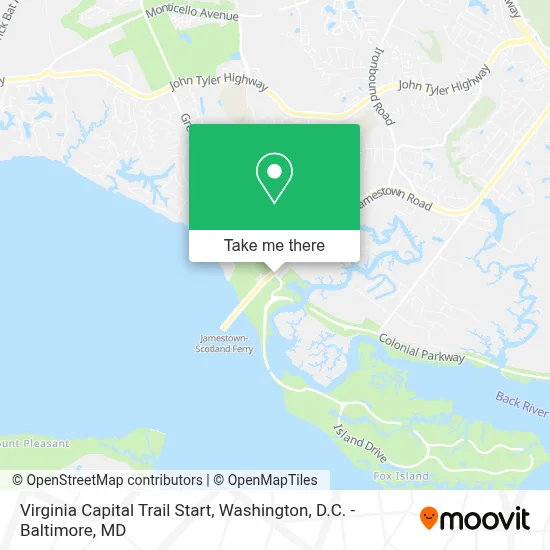 Virginia Capital Trail Start map