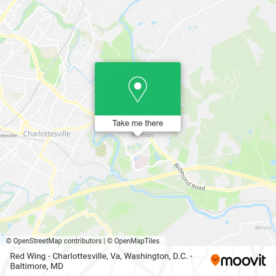 Red Wing - Charlottesville, Va map