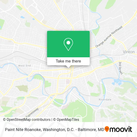 Paint Nite Roanoke map