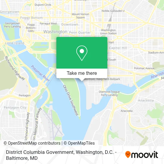 District Columbia Government map