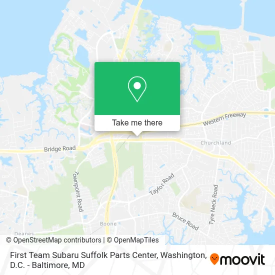 First Team Subaru Suffolk Parts Center map