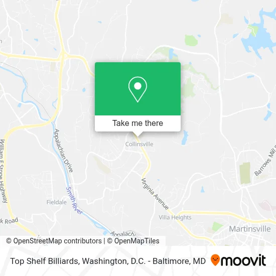 Top Shelf Billiards map
