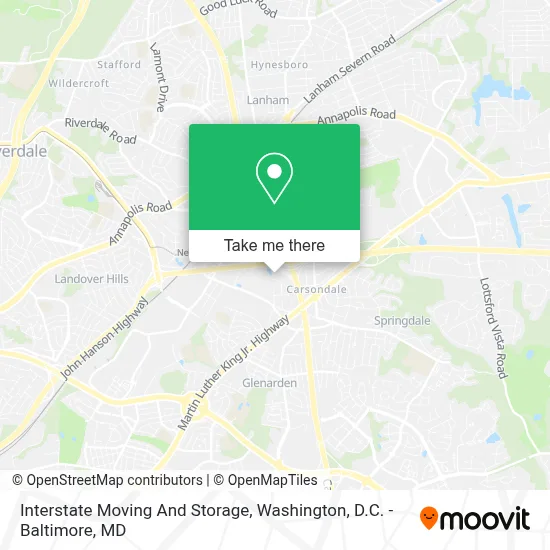 Interstate Moving And Storage map