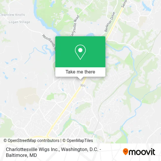 Charlottesville Wigs Inc. map