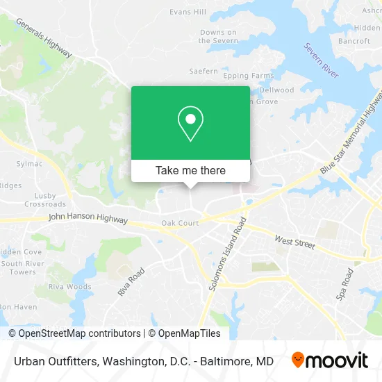 Urban Outfitters map