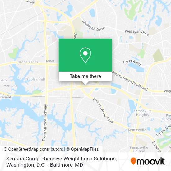 Sentara Comprehensive Weight Loss Solutions map