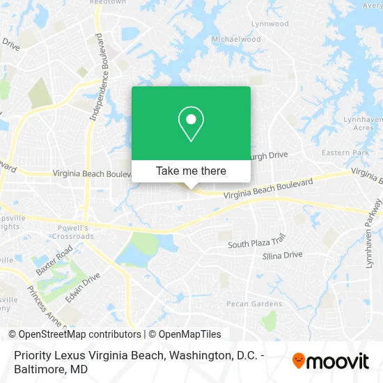 Priority Lexus Virginia Beach map