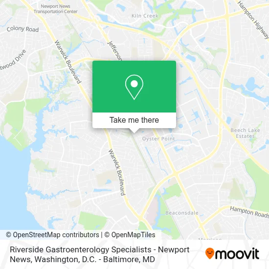Riverside Gastroenterology Specialists - Newport News map