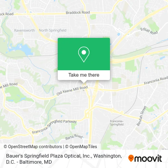 Bauer's Springfield Plaza Optical, Inc. map