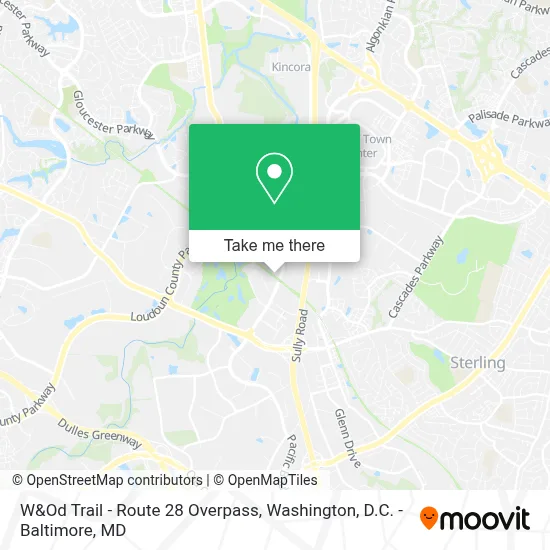 W&Od Trail - Route 28 Overpass map