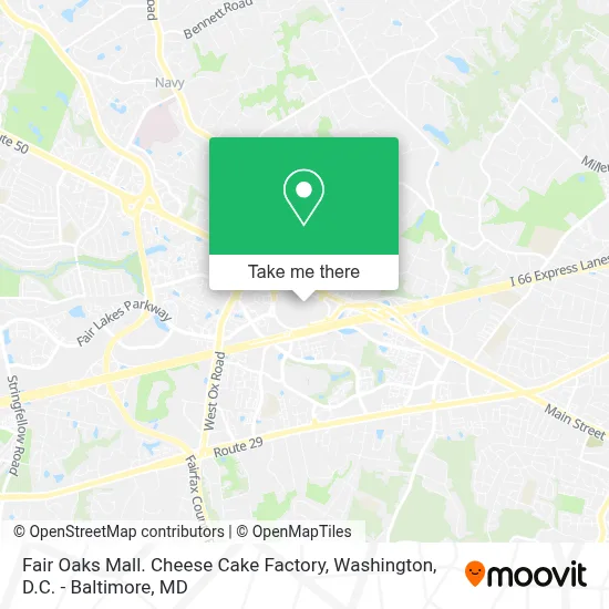 Fair Oaks Mall. Cheese Cake Factory map